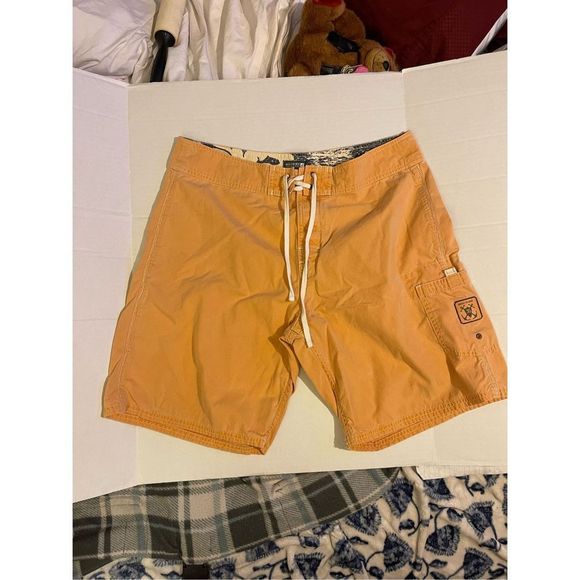 Sperry Top Sider Swim Trunks Sz 34 Orange Board Shorts Bathing Suit - Picture 2 of 10